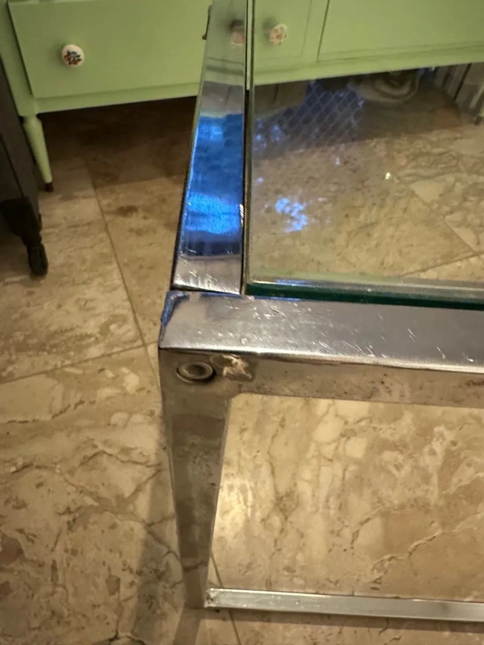 Mesa de centro em vidro e metal - Foto 4
