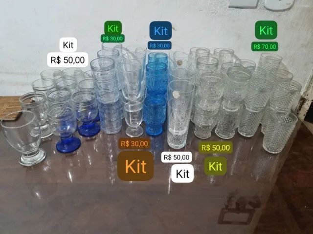 Kit Vidraçaria: Jogo de Travessas, Pratos, copos e mais - Foto 2
