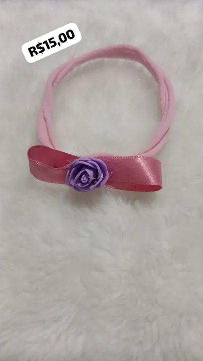 Faixa de cabelo infantil com laço de borboleta - Foto 4
