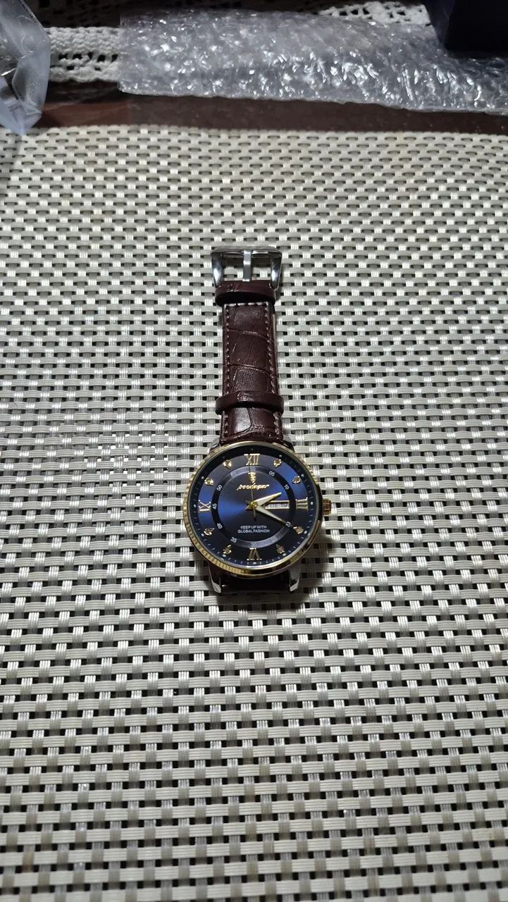 Relógio Poedagar com pulseira em couro - Foto 3