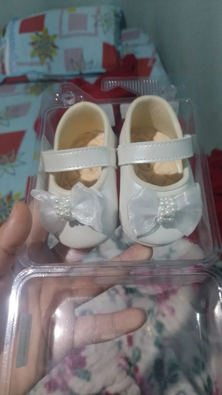Sapatinhos de Bebê - Branco - Tamanho P