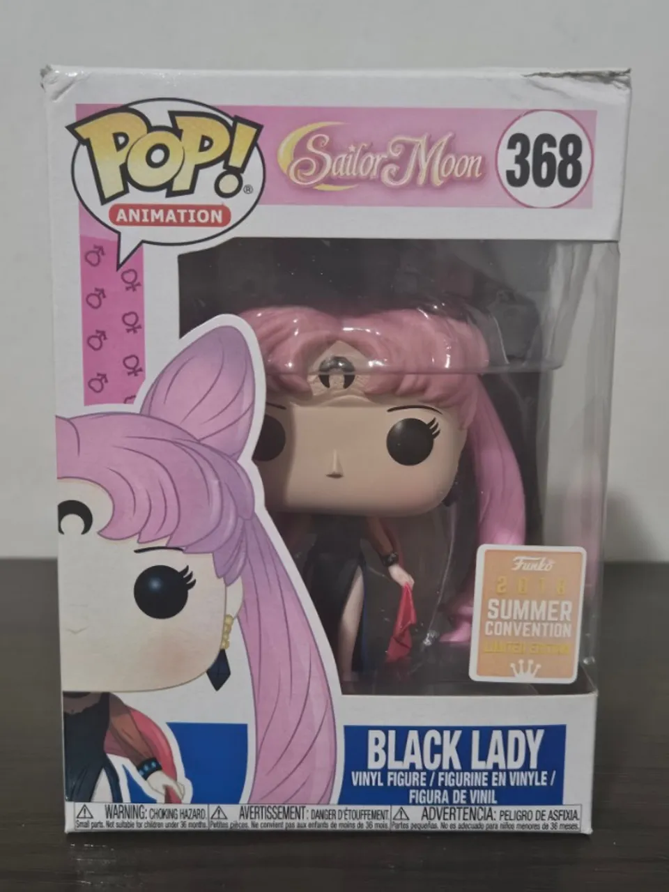 Funko Pop Black Lady Caixa com Detalhes Sailor Moon