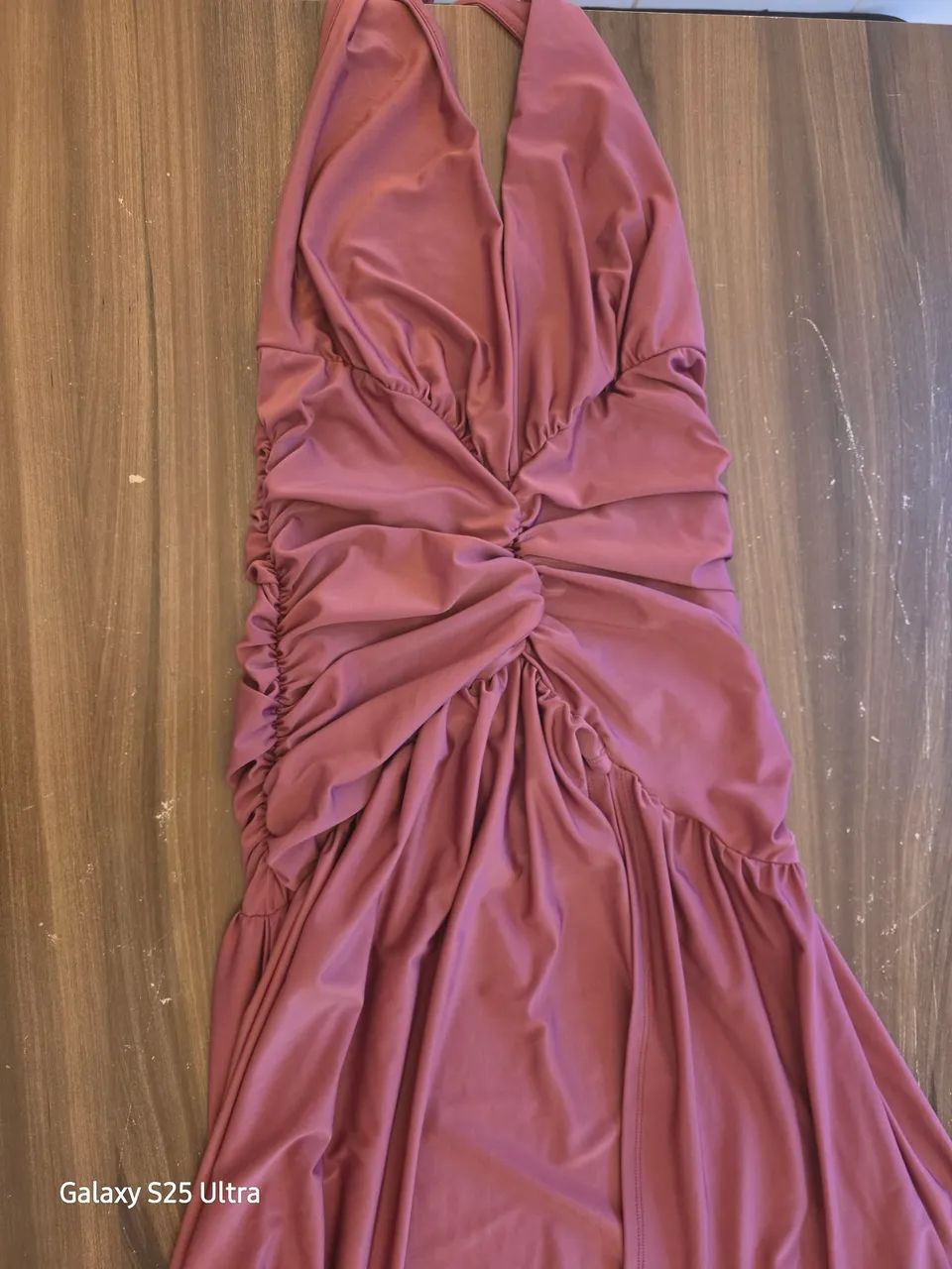 Vestido Longo Drapeado Rosa - Foto 2