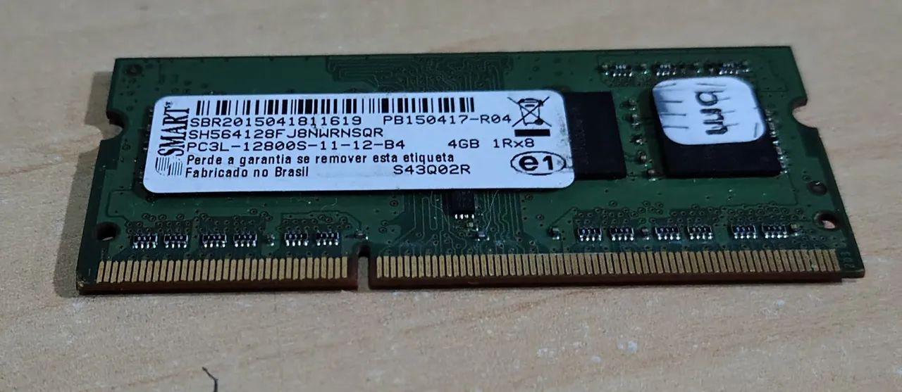 Memória RAM 4GB DDR3 PC3L-12800S