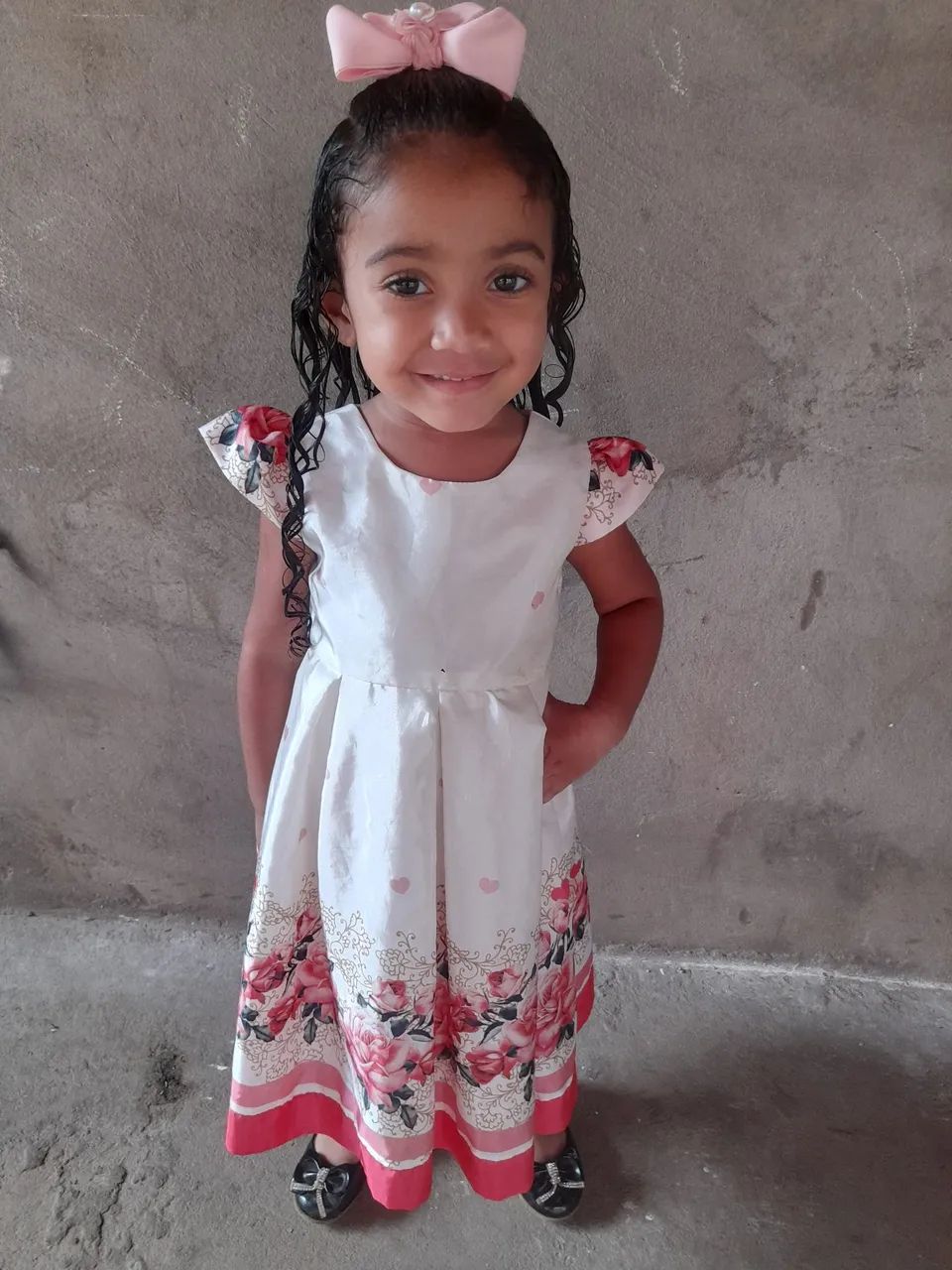 Vestido Infantil Floral Rosa