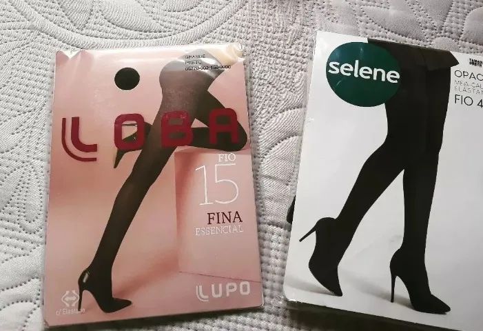 Meias-calças marcas Lupo (Loba) e Selene. Fios 15 e 40.