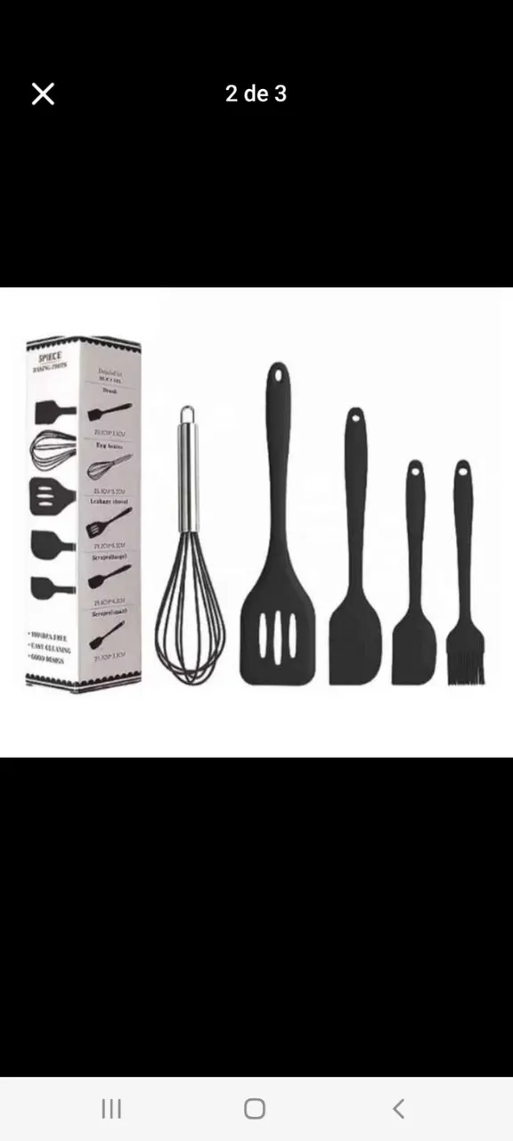 Kit 5 utensílios de cozinha novos.