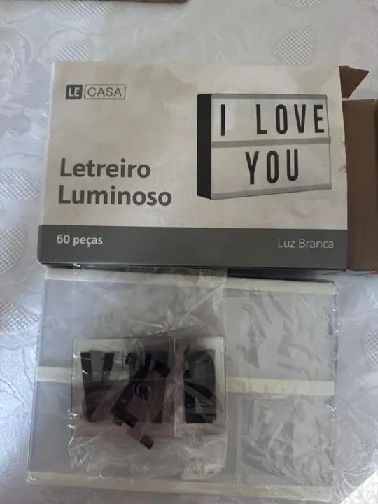 Painel Luminoso Le Letreiro Led com 60 Peças 21x15x4cm - Foto 2