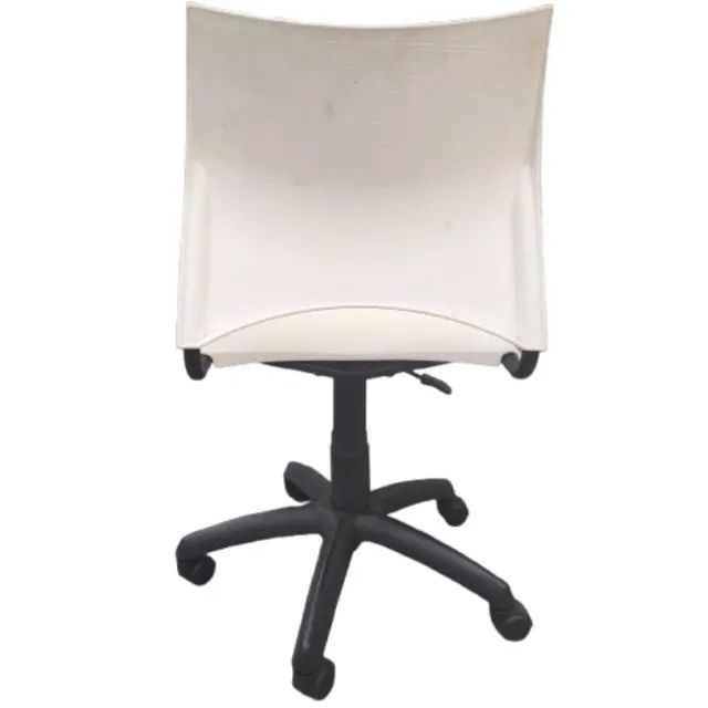 Cadeira Branca Giratória Design Decorativo Encosto Anatômico com Apoio Lombar para 120kg - Foto 4