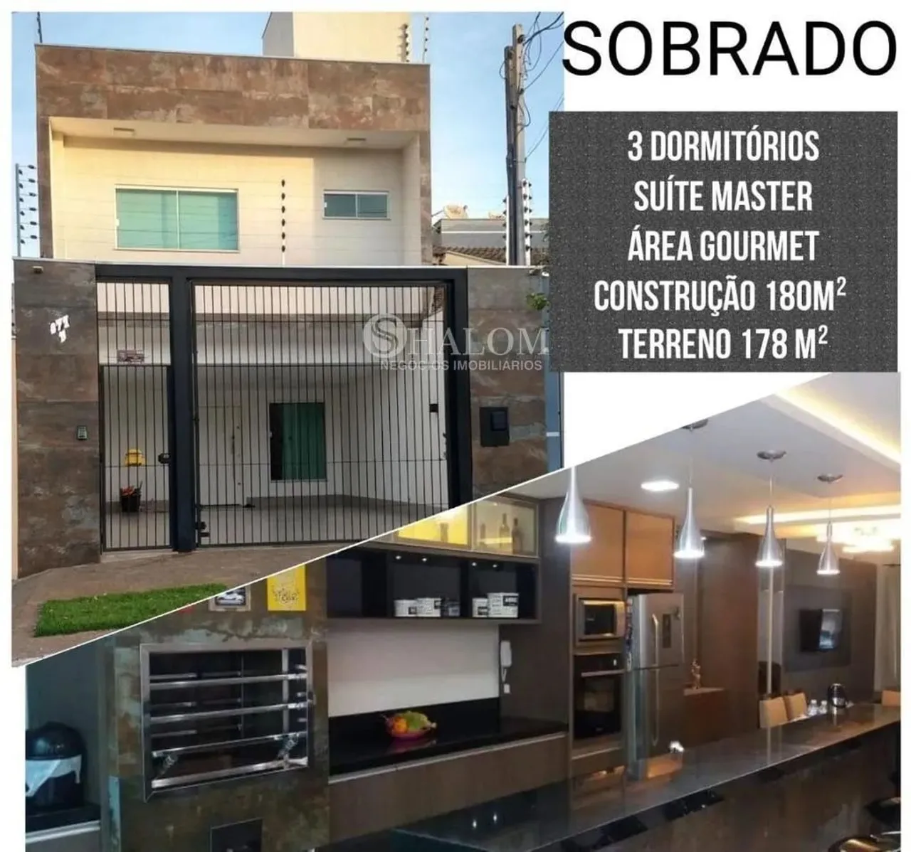 Sobrado à venda em Maringá, Jardim Itália II, com 3 quartos, com 180 m²