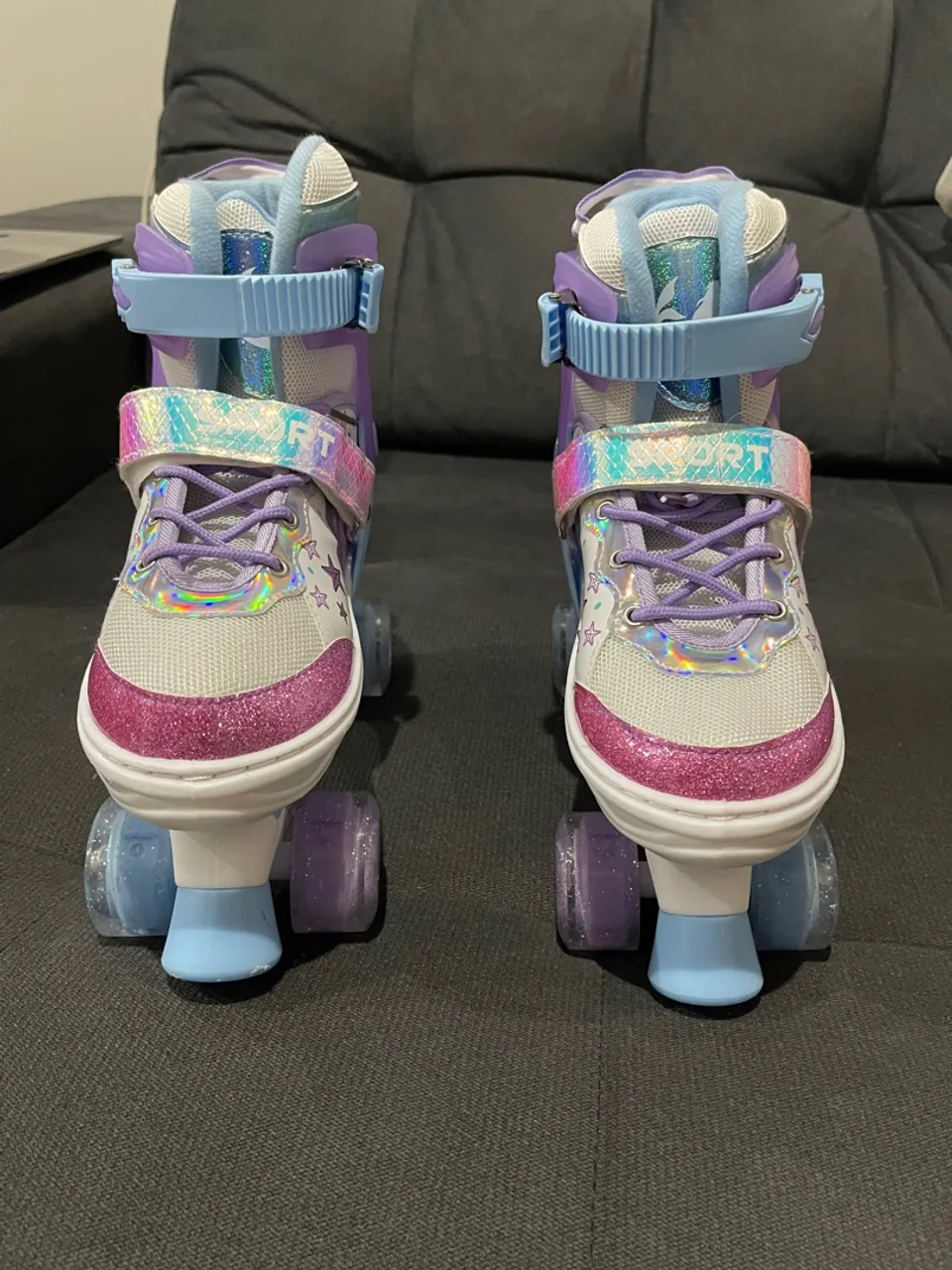 Vendo Patins Roller Infantil Sport 4 rodas Sereia Led com Kit Proteção
