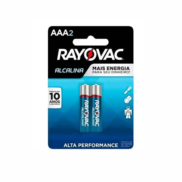 Pilha Rayovac AAA Alcalina Palito com 2 Unidades
