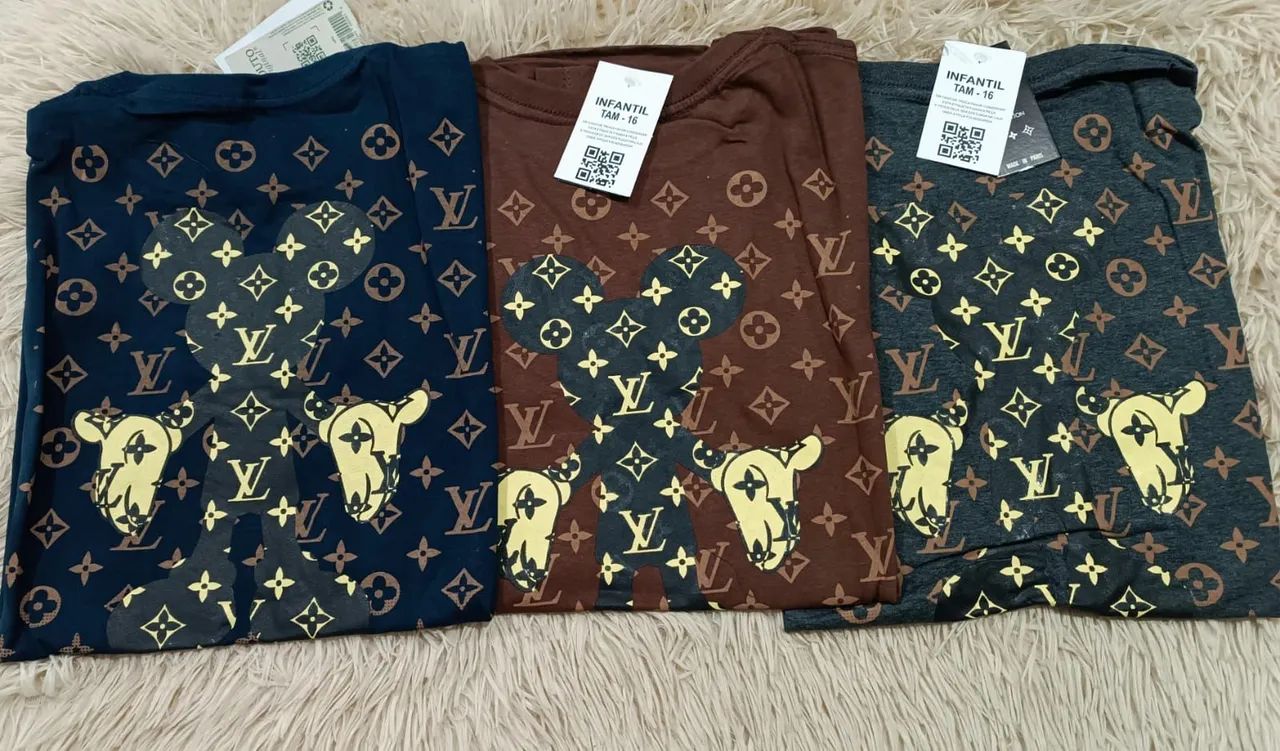 Camisetas Infantis Louis Vuitton - Diversas Cores