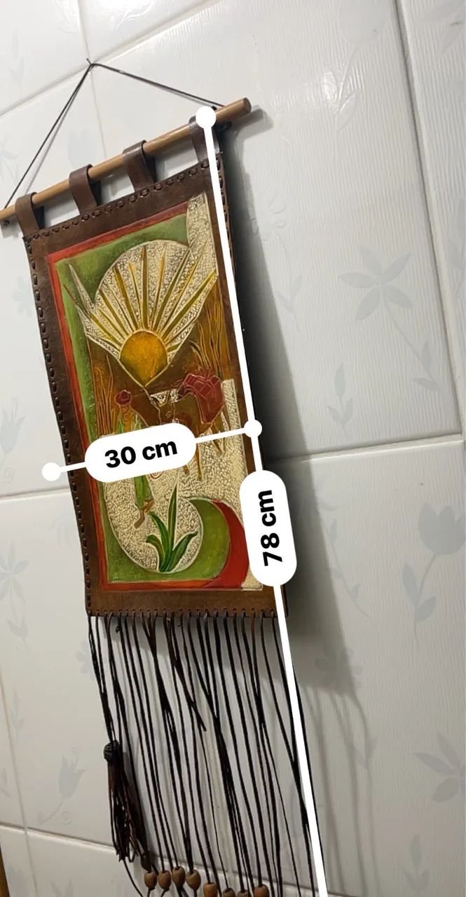 painel decorativo feito de couro, flâmula  - Foto 3