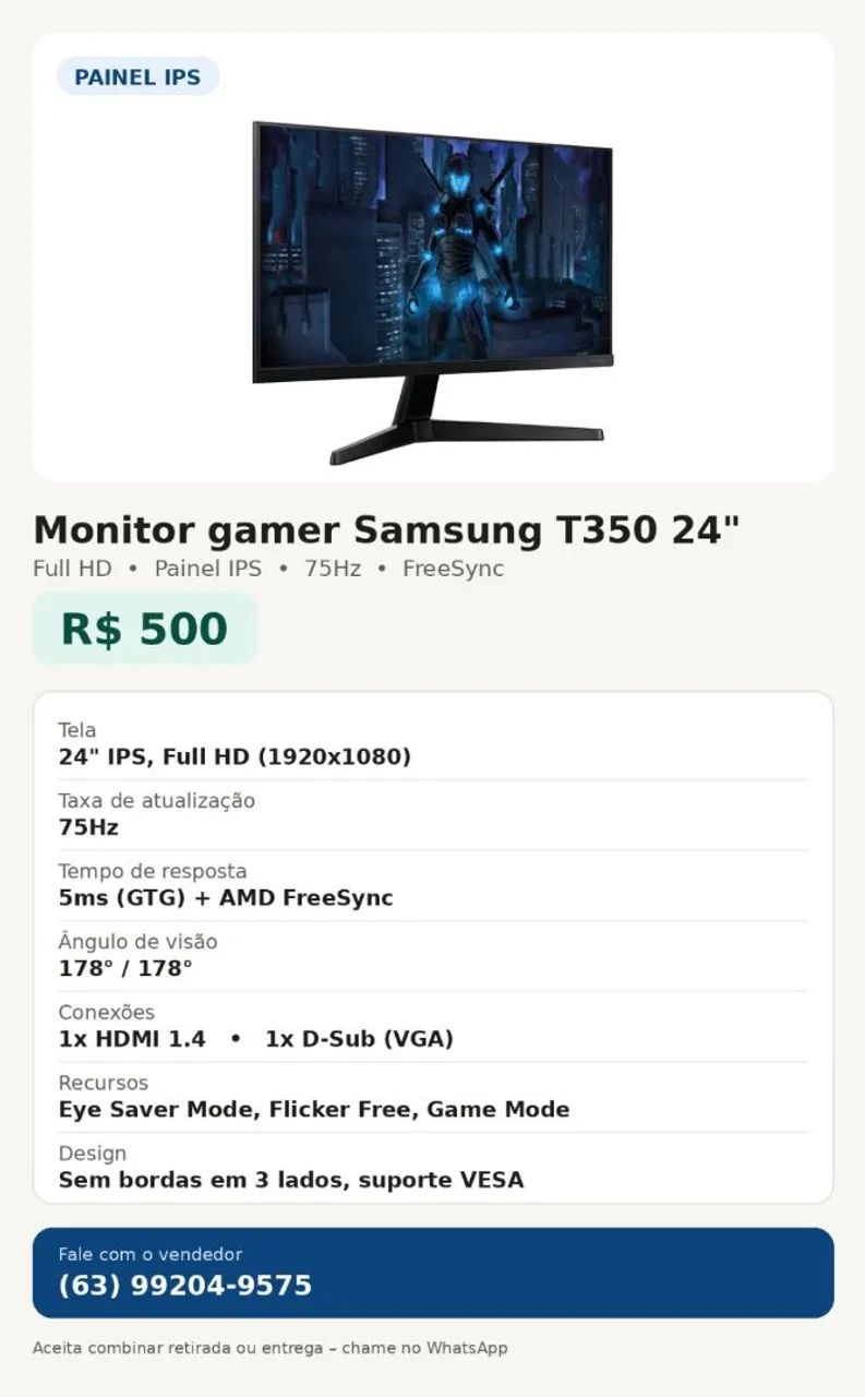 Monitor gamer Samsung T350