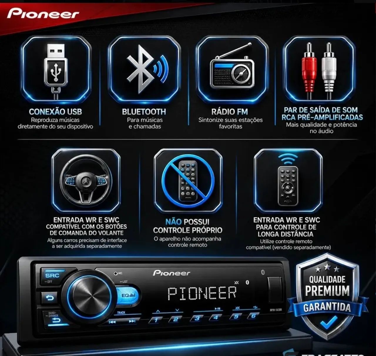 Rádio pionner bluetooth  - Foto 2