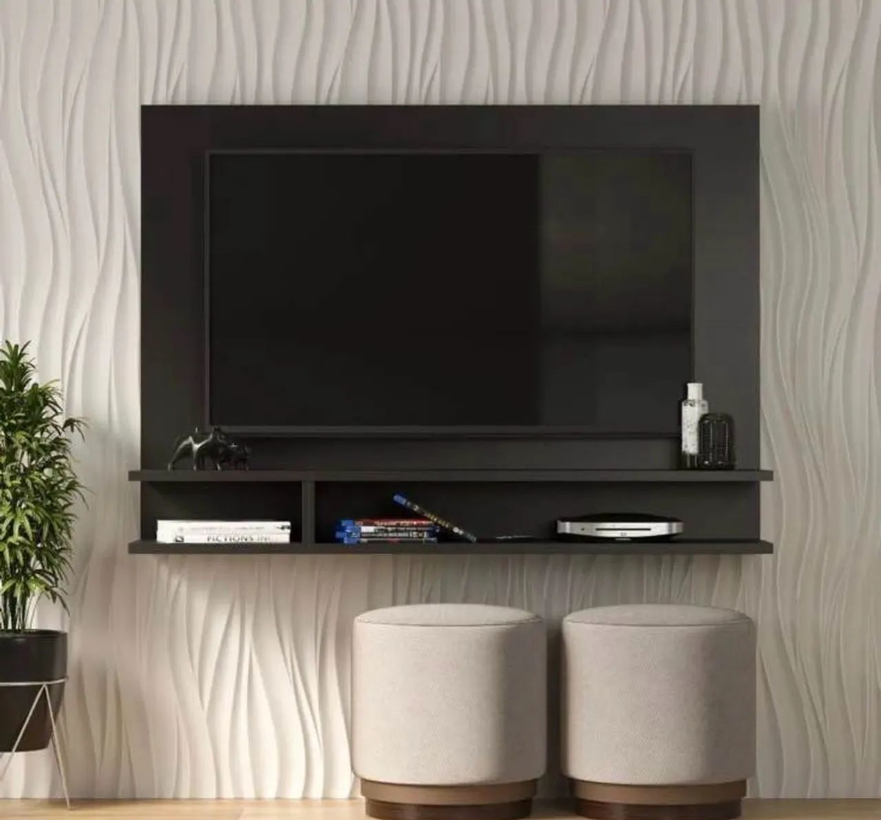 Painel Pra Tv Sala/Quarto Até 50 Polegadas - PRETO - Foto 2