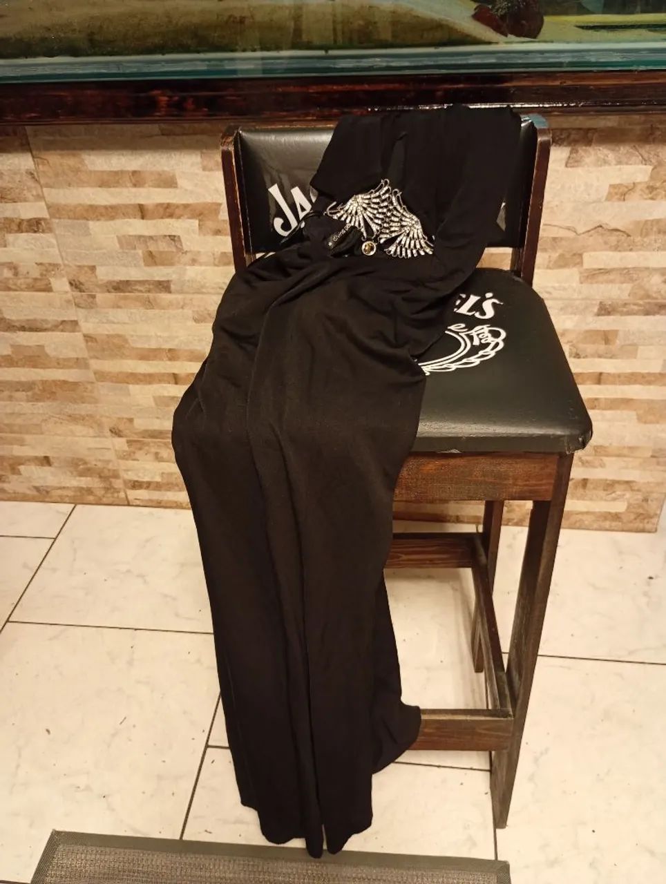 Vestido preto longo com elastano M - Foto 6