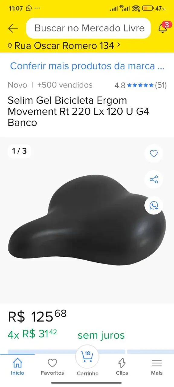 Selim em gel para bicicleta ergométrica  - Foto 5