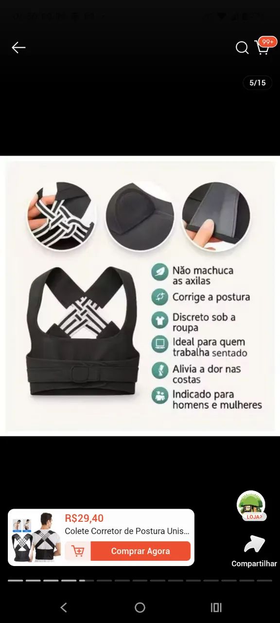 Corretor de postura ajustável excelente qualidade e eficácia  - Foto 5