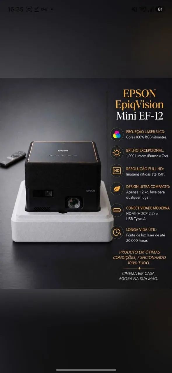 Projetor Epicvision Ef-12 Smart Streaming