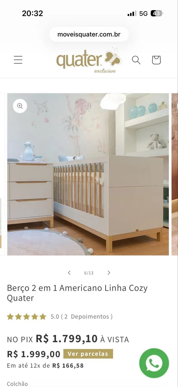 Berço americano infantil Quater