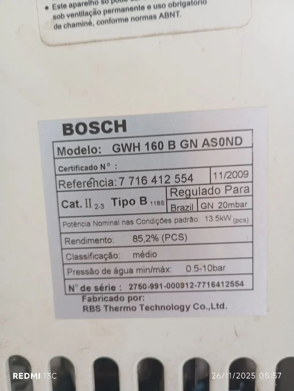 Aquecedor de água gás Bosch Funcionando  - Foto 6