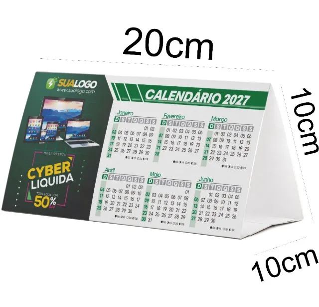 Calendário de Mesa Triangular 50 Unidades - Foto 2