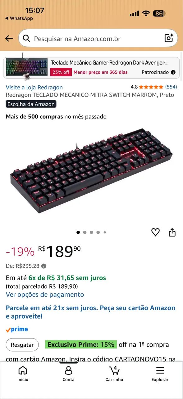 Redragon TECLADO MECANICO MITRA SWITCH MARROM, Preto LACRADO