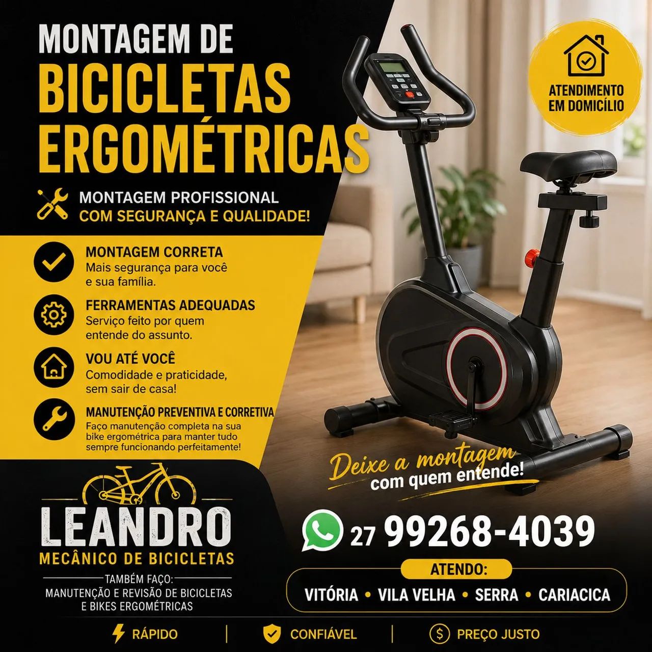 Montagem de Bicicletas Ergométricas em Domicílio | Rápido e Profissional