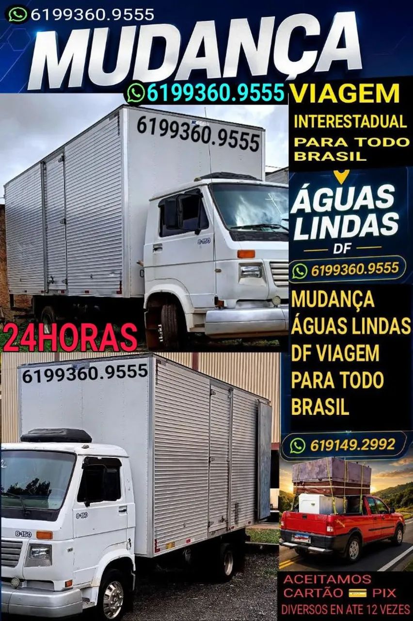 Frete águas lindas df viagem interestadual sobradinho Goiânia 