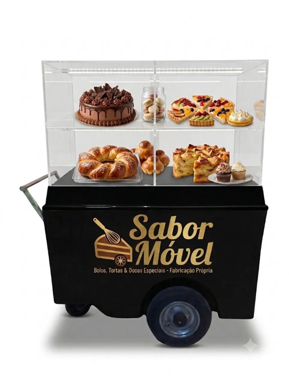 Carrinho Térmico para Bolos, Tortas e Doces com Vitrine - Foto 5