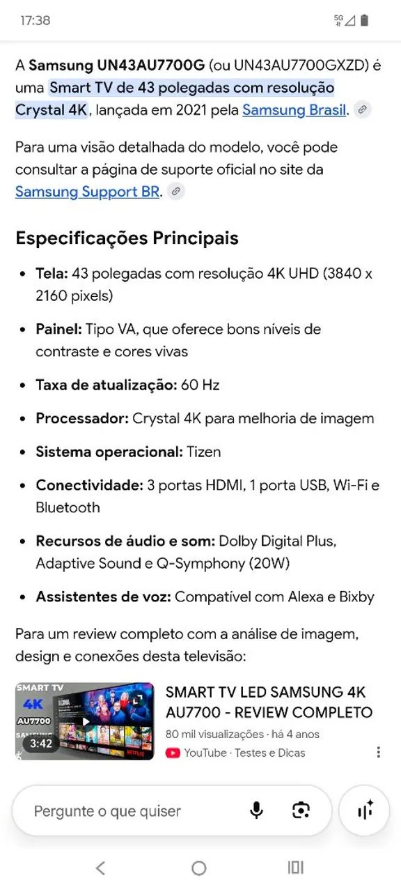 Vendo Smart TV 43 polegadas Samsung  - Foto 2
