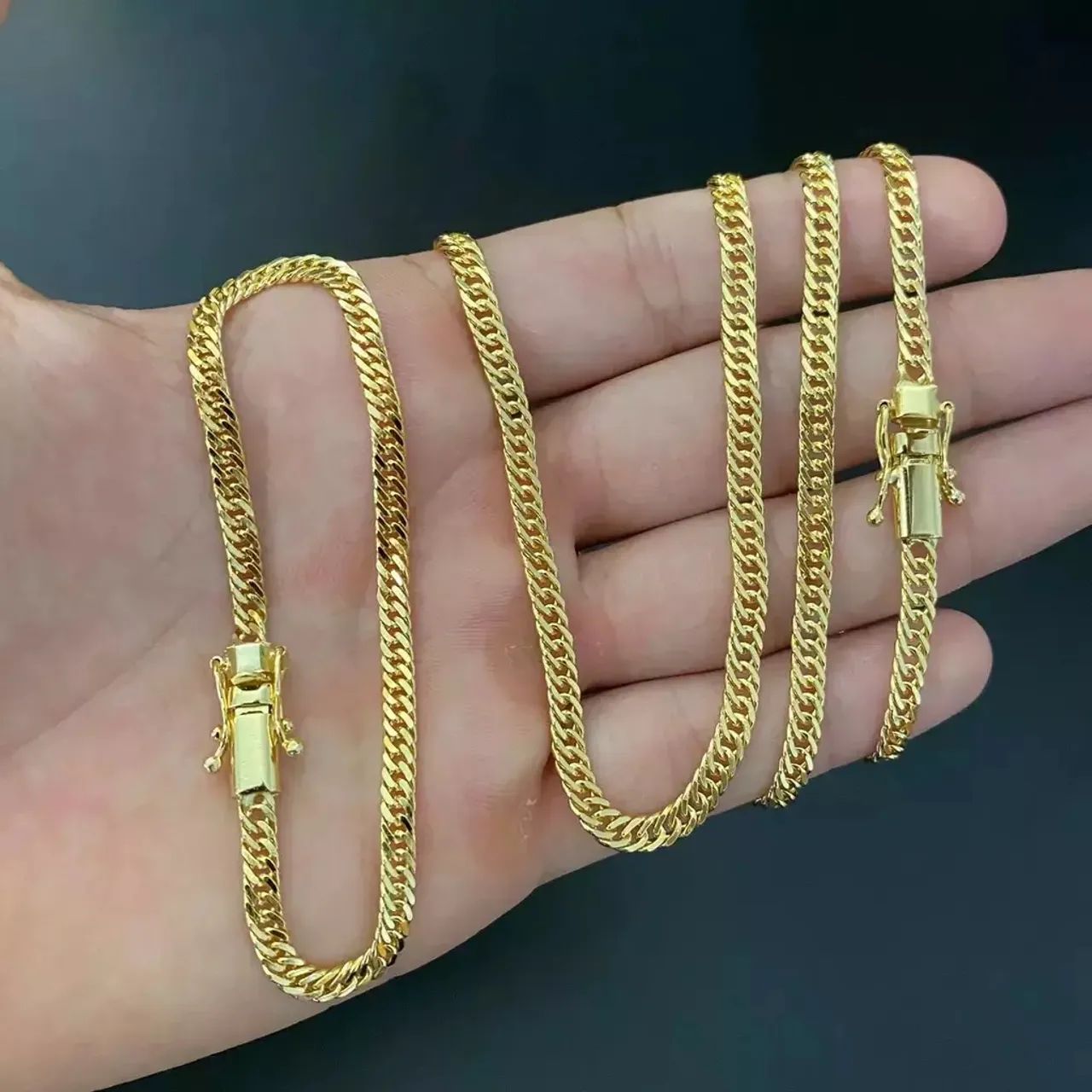 Pulseira e corrente Masculina banhada a ouro 
