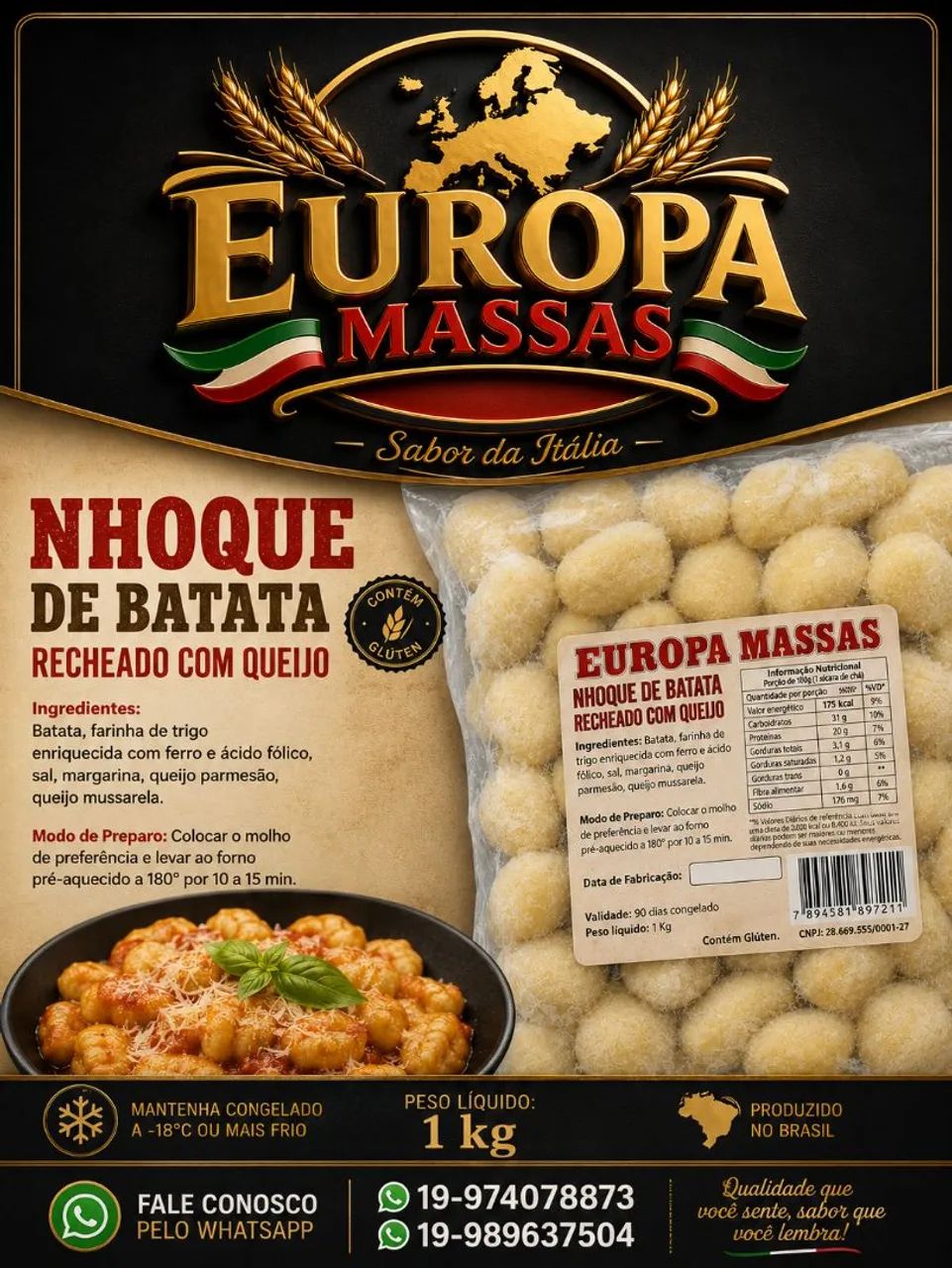 Nhoque gourmet recheado 