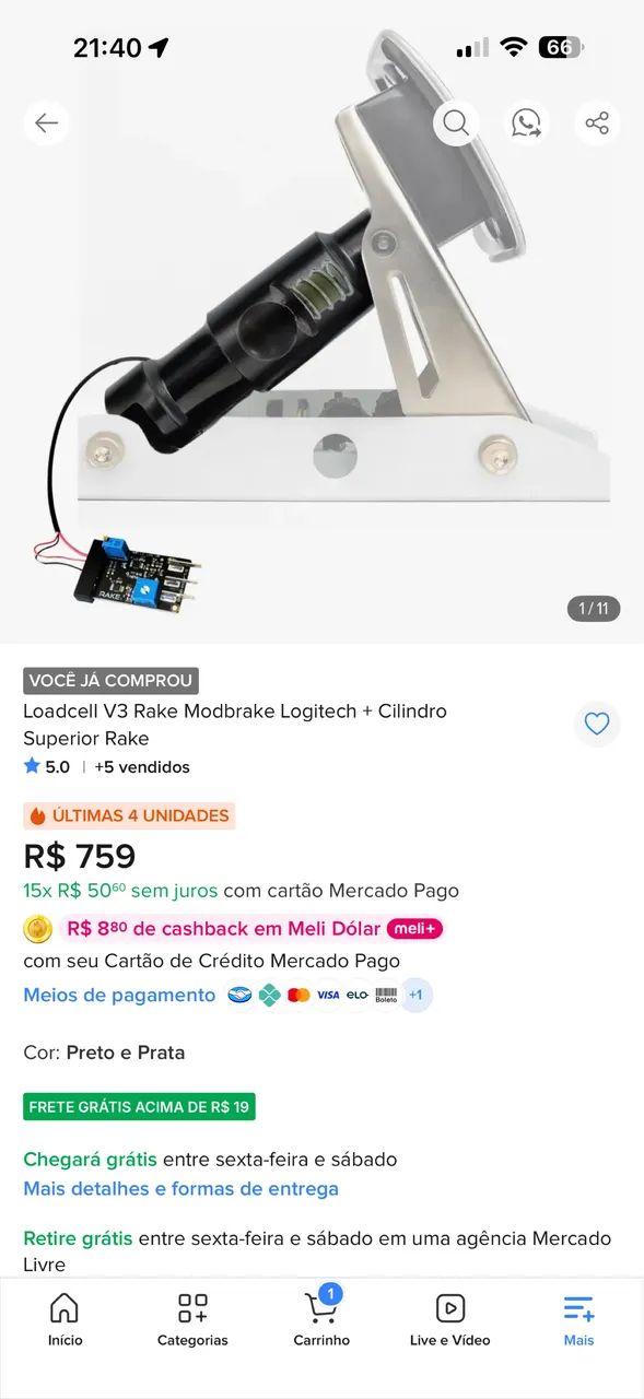 Volante e Pedais G923 + upgrade load cell rake - Foto 3