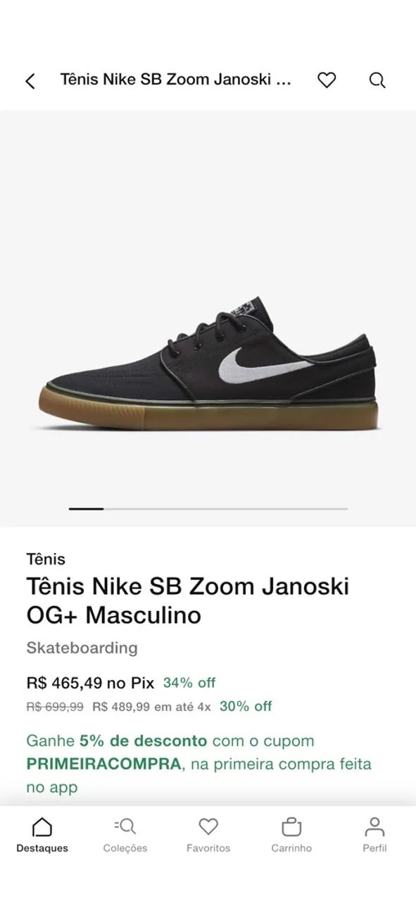 Nike SB Janoski preto e marrom - 38 - Foto 5