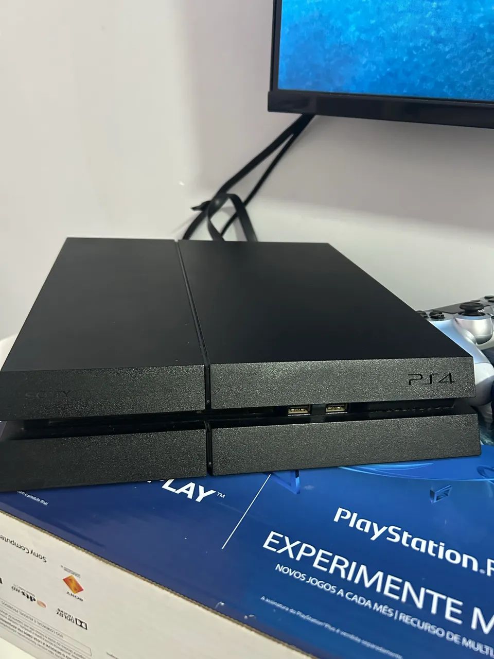 PS4 SLIM COMPLETO + 2 CONTROLES com caixa e nota fiscal - Foto 3