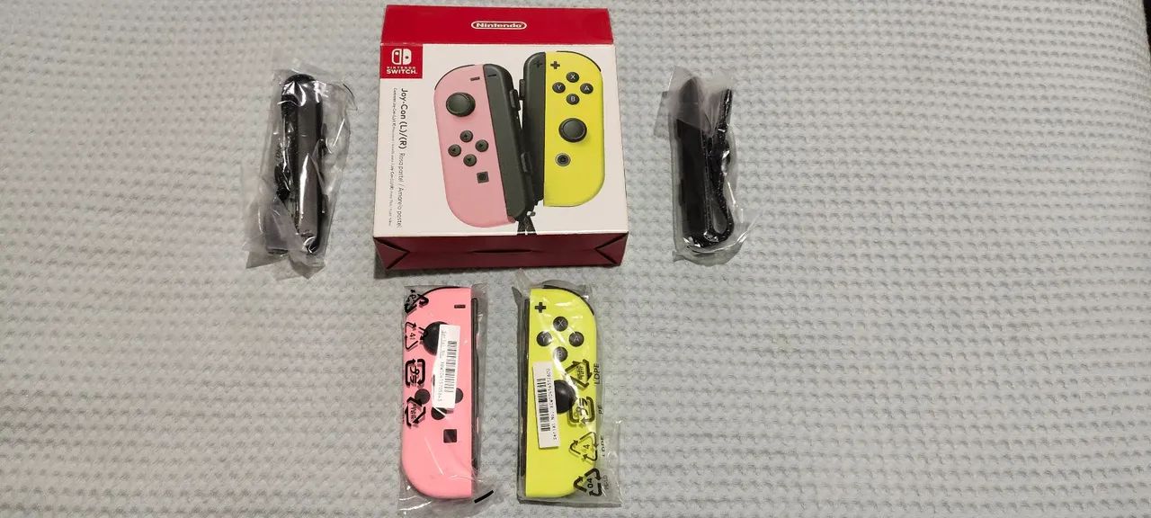 Joy con Nintendo switch na cor rosa e amarelo pastel  - Foto 3