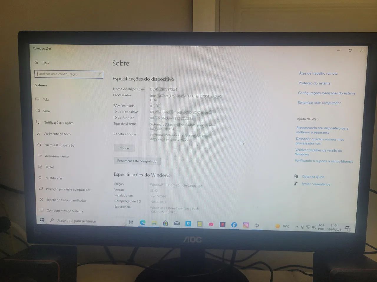 Vendo PC completo Dell i3 8ram c/ ssd 240GB - Foto 4