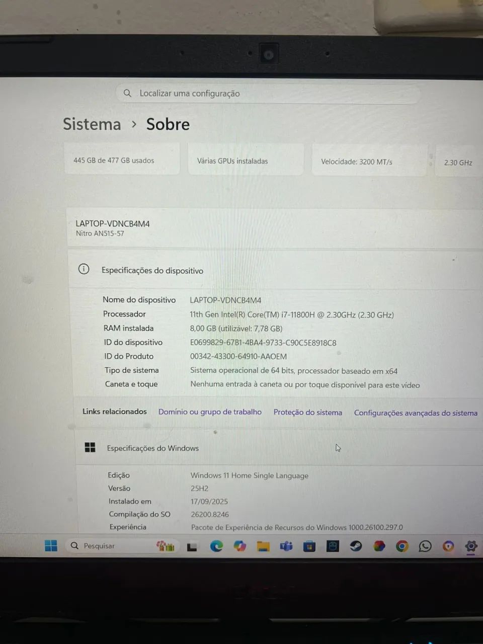 Notebook Asus Nitro 5