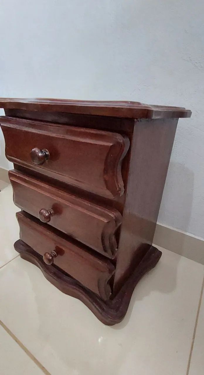 Criado Mudo, Mesa de Cabeceira de Madeira Rústico  - Foto 2