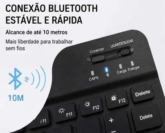 Teclado Retroiluminado Sem Fio Bluetooth Para Android Ios - Foto 3