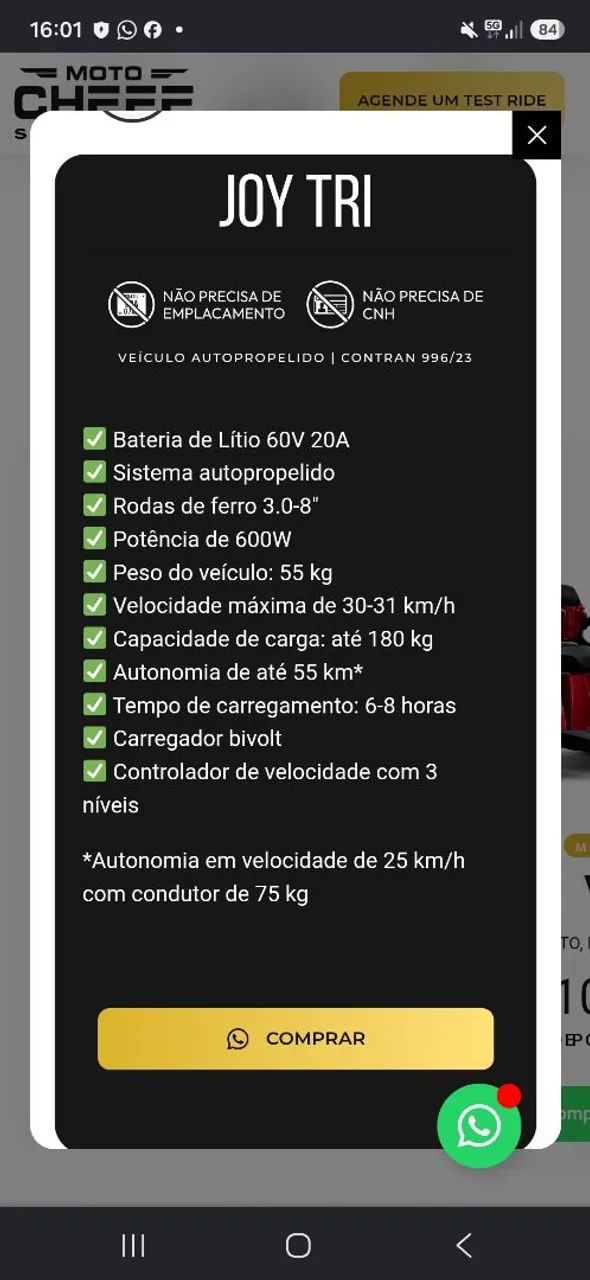 Triciclo eletrico NOVO - Foto 3