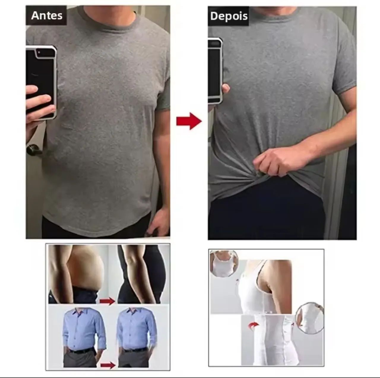 Camisa compressora emagrecedora masculina - Foto 4