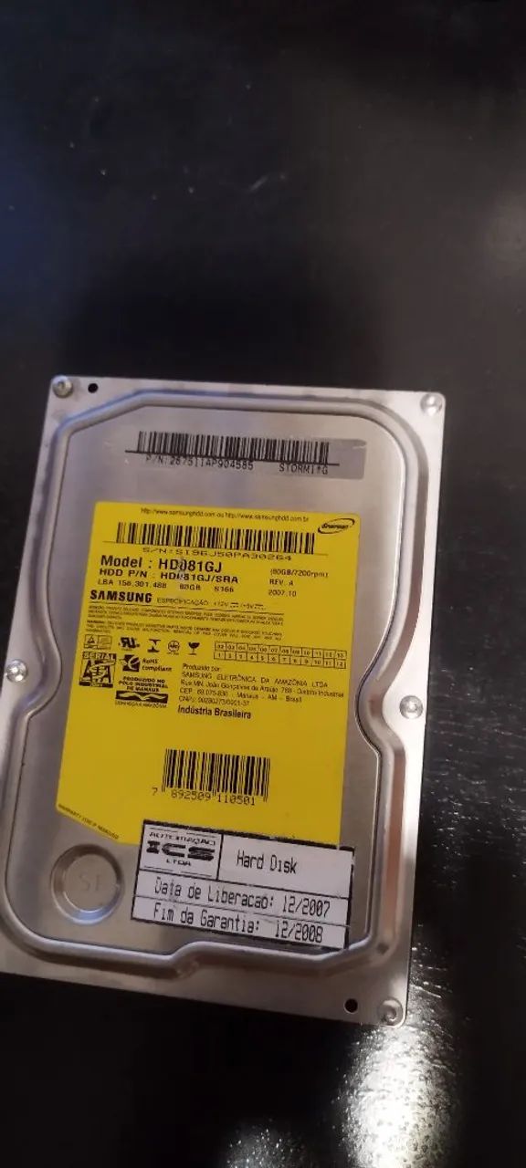 Hd Samsung 80G Sata 