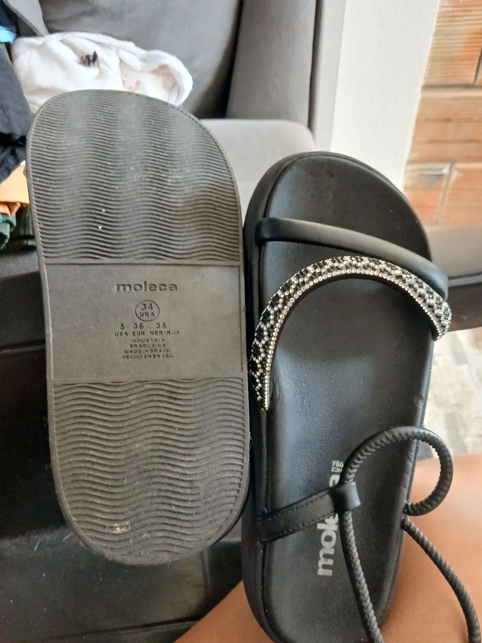 Papete Flatform com Strass, da marca Moleca. - Foto 5