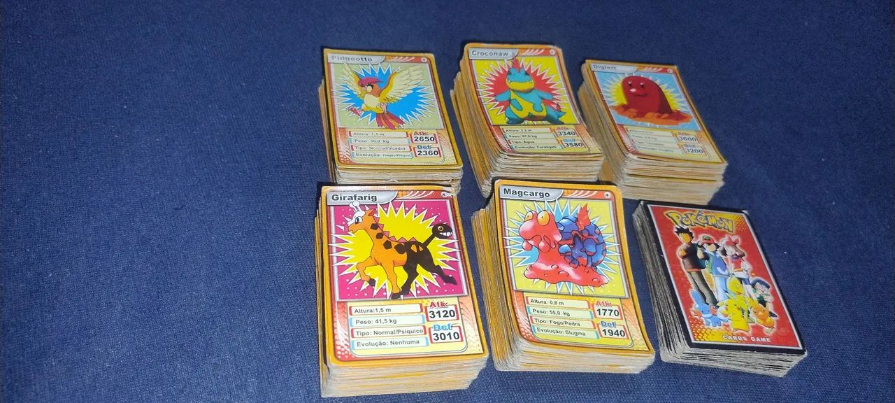 Lote 289 Mini Cards Pokémon Antigas 