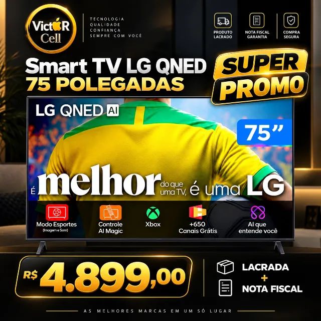 Smart TV LG Qned 75 Polegadas Lacrada 