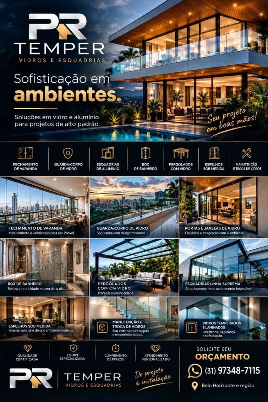 Projetos em vidro temperado 